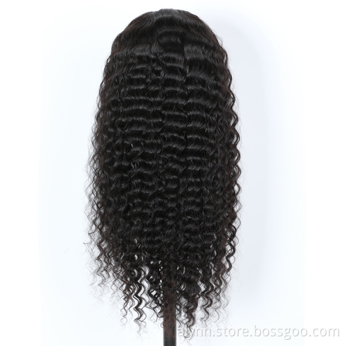 Deep Wave Wig 360 Lace Front Wigs 180% Density Transparent Lace Wig Human Hair Preplucked Wig